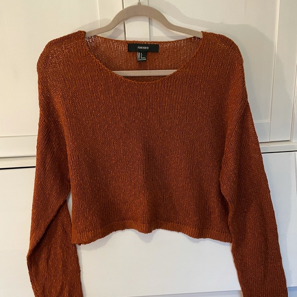 Rust colored thin / sheer loose fitting sweater - Picture 1 of 7